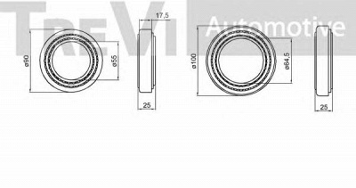 TREVI AUTOMOTIVE wb2328 -  Комплект подшипника ступицы колеса